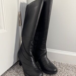 Dansko Myra Black Knee-High Leather Women's Boots